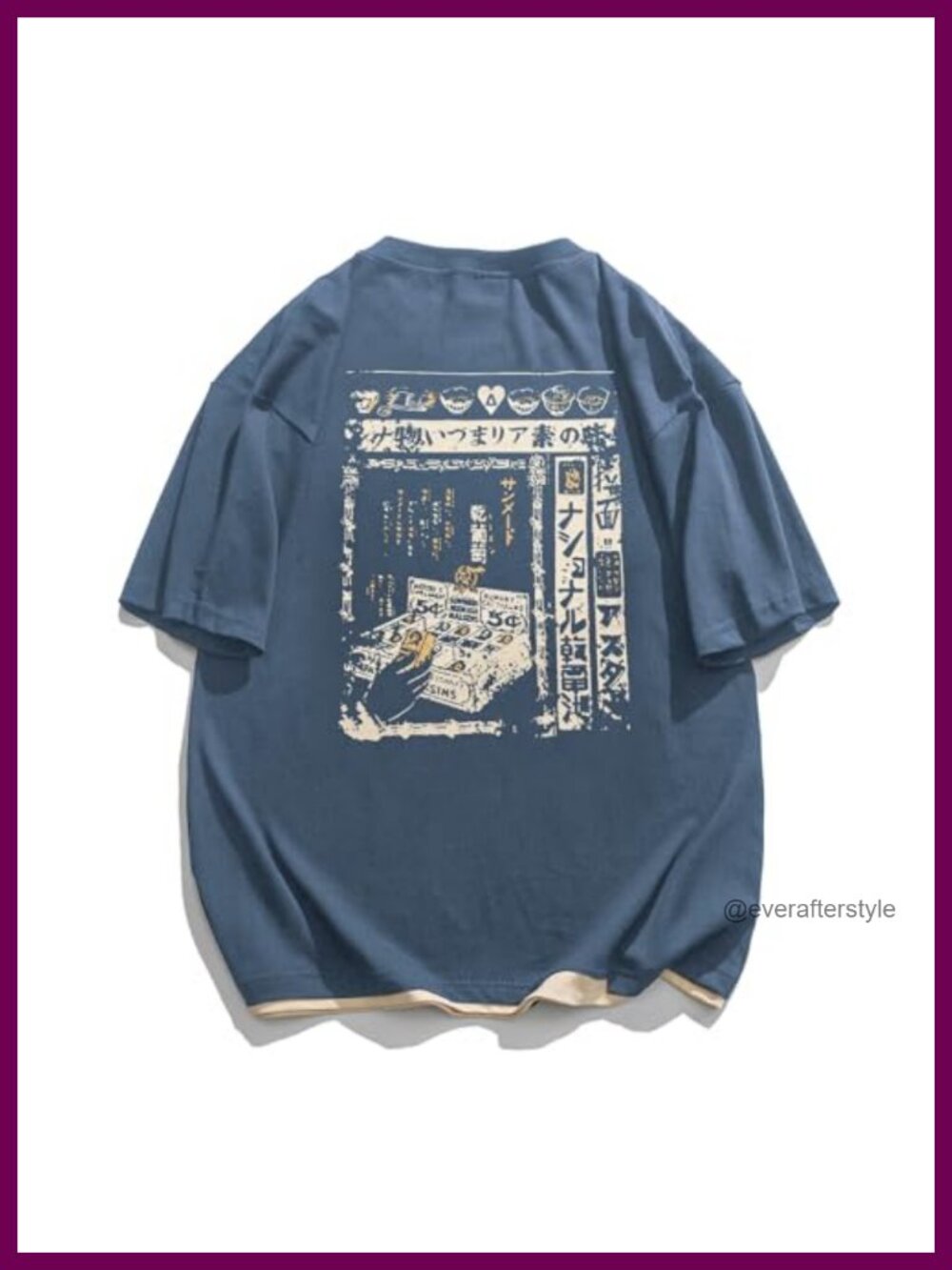 90s Vintage Oversized Graphic Tee Japanese Inspired Streetwear Cotton T-Shirt